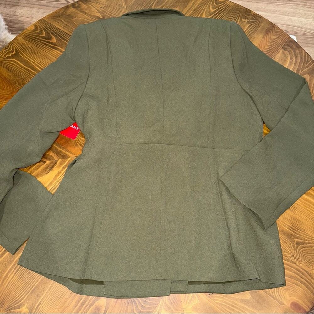 Spanx Large Crepe Wrap Blazer Midnight Olive Careerwear Quiet Luxury Aesthetic - Picture 3 of 6